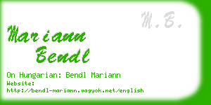 mariann bendl business card